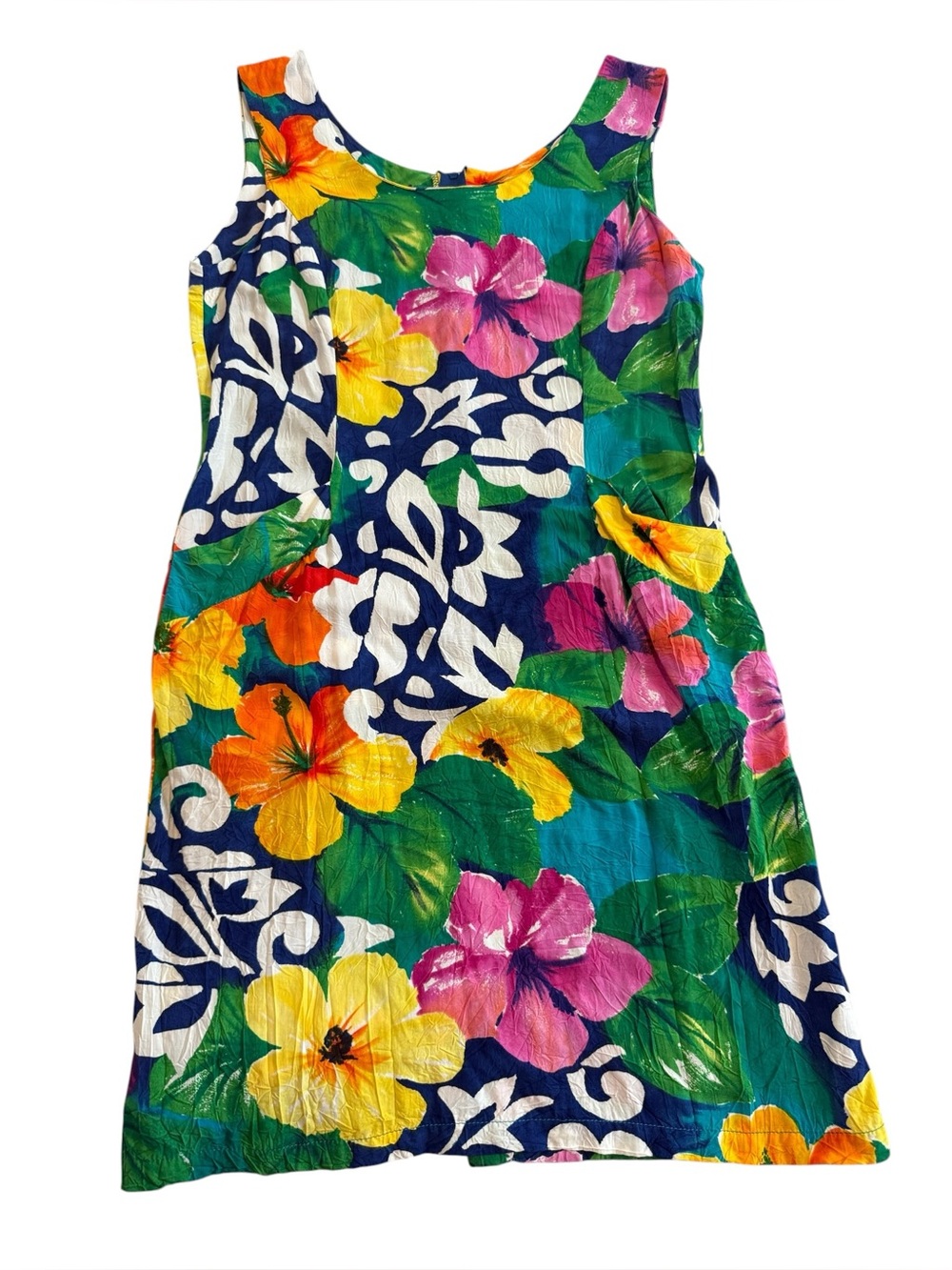 Vintage JAMS WORLD Hawaiian Floral Mini Dress Size 5 (Size Small)